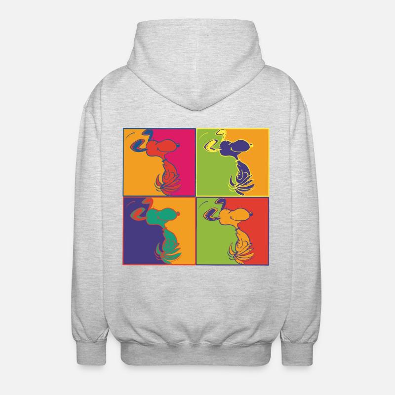 Peanuts Design Pop-Art Snoopy - Veste à capuche unisexe - gris clair chiné