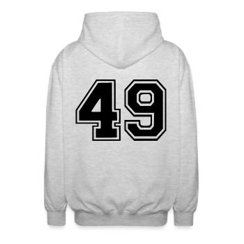 49 - Unisex Hooded Jacket - light heather grey - Back - AI Model Male 185 light (185cm)
