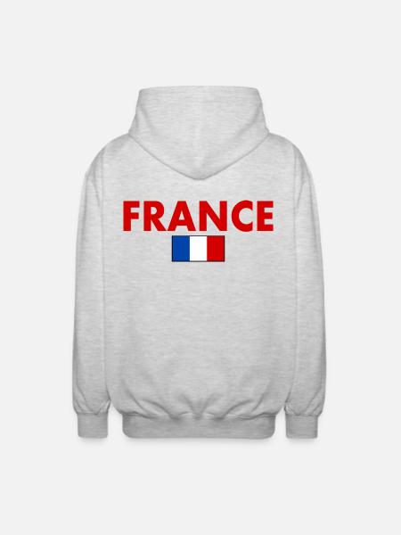 France - Unisex Hooded Jacket - light heather grey