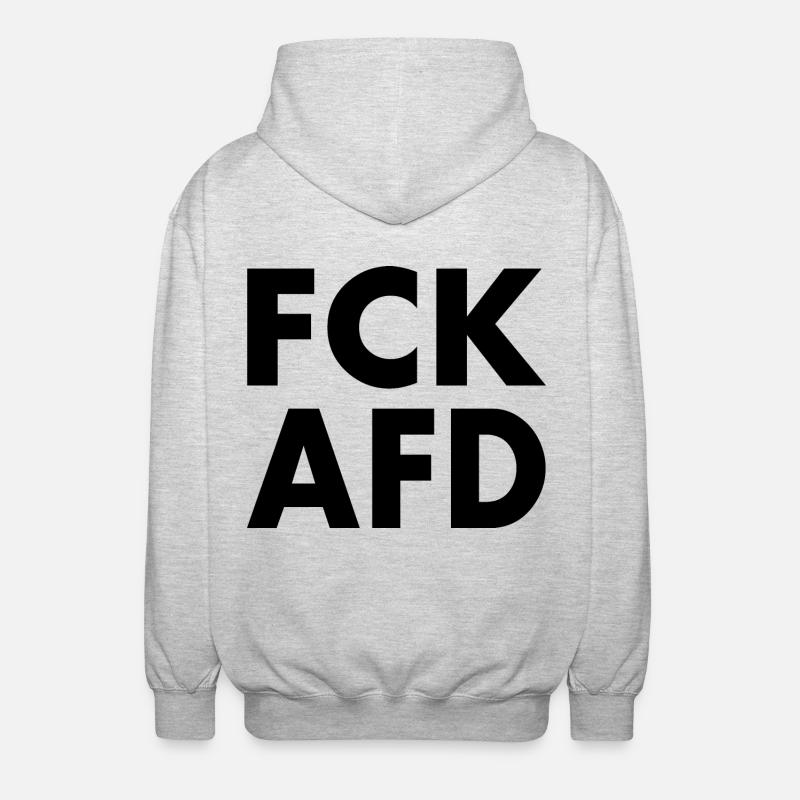 Fck afd - Unisex Kapuzenjacke - Hellgrau meliert