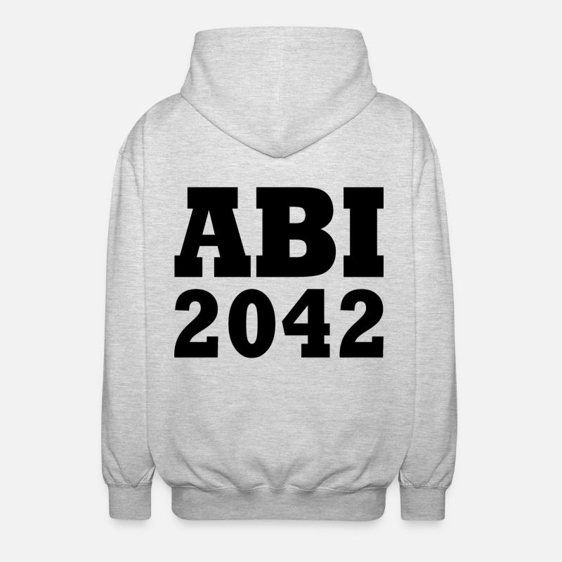 Abi 2042 - Unisex Kapuzenjacke - Hellgrau meliert