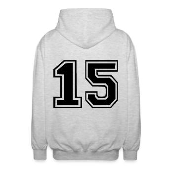 15 - Unisex Kapuzenjacke - Hellgrau meliert - Hinten - AI Model Male 185 light (185cm)
