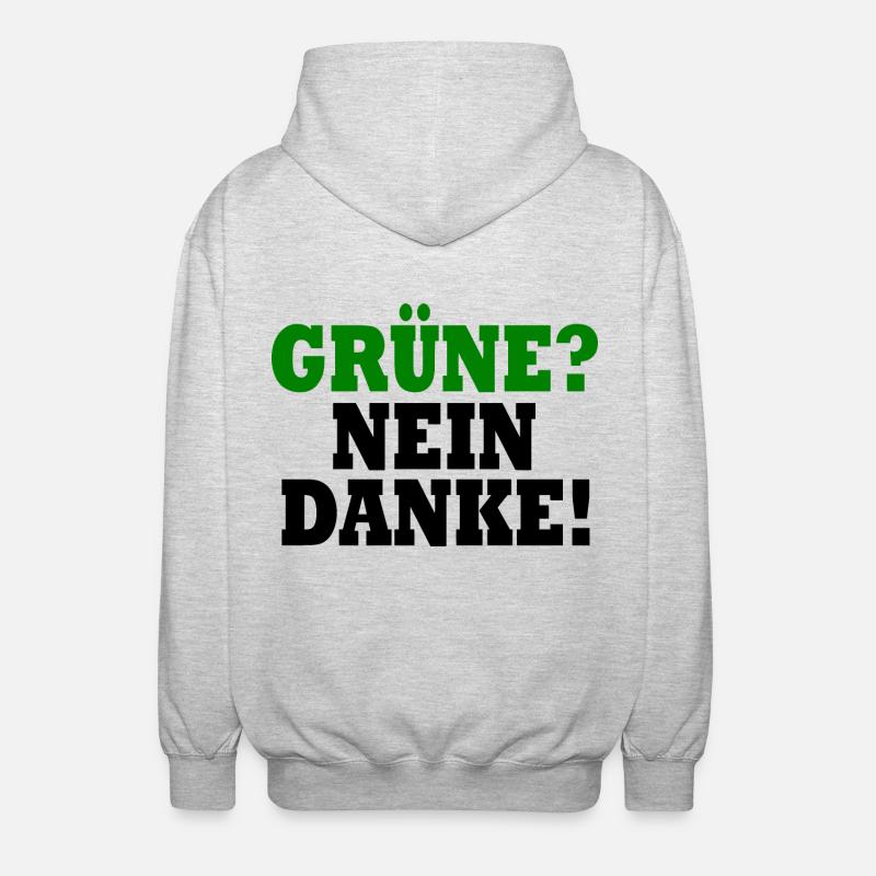 grüne nein danke - Unisex Kapuzenjacke - Hellgrau meliert