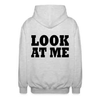 Look at me - Unisex Hooded Jacket - light heather grey - Back - AI Model Male 185 light (185cm)