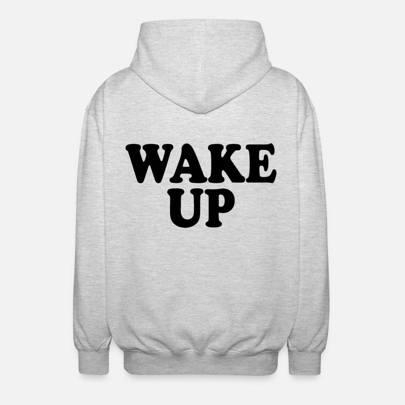 Wake up - Unisex Kapuzenjacke - Hellgrau meliert