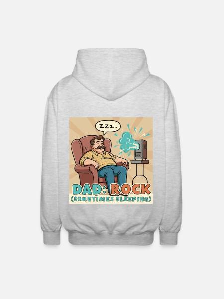 Papa: Fels - Unisex Kapuzenjacke - Hellgrau meliert