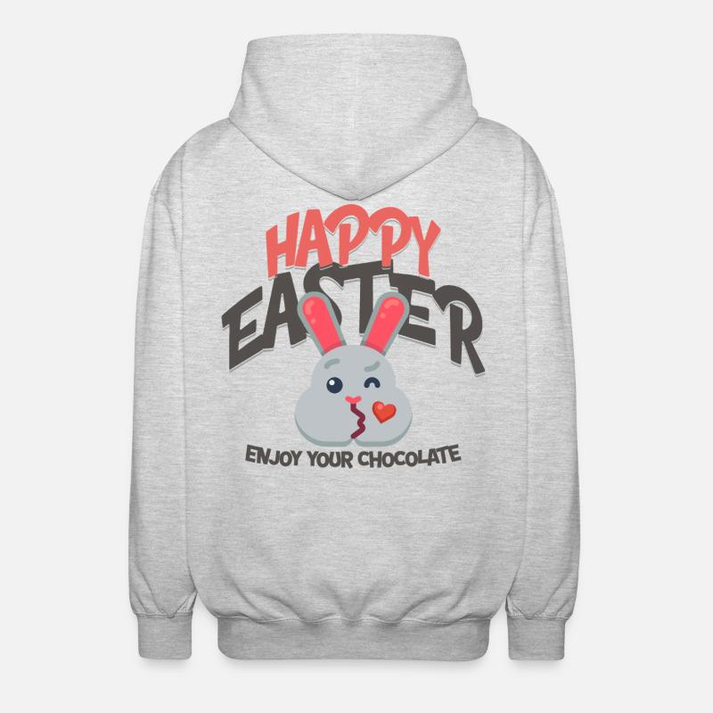 Frohe Ostern - Unisex Kapuzenjacke - Hellgrau meliert