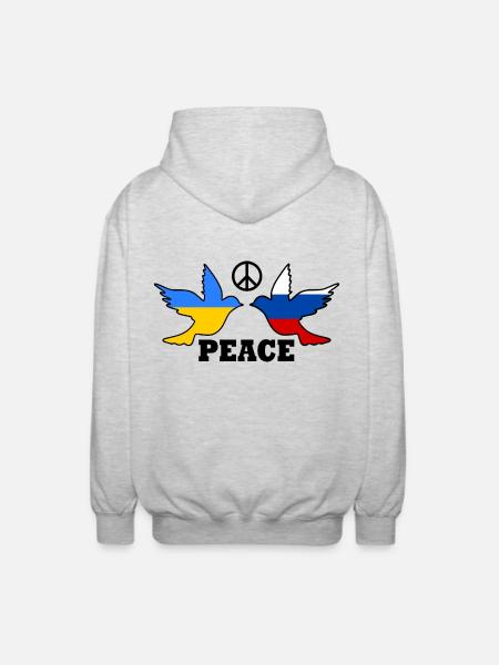 Ukraine - Veste à capuche unisexe - gris clair chiné
