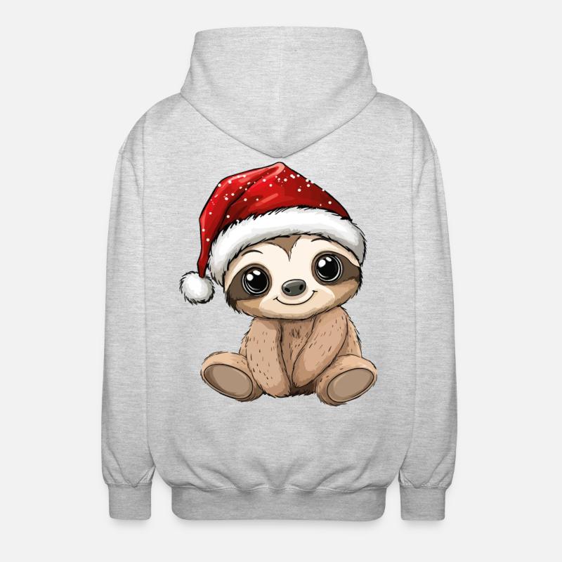 paresseux Noël mignon Noël mignon - Veste à capuche unisexe - gris clair chiné