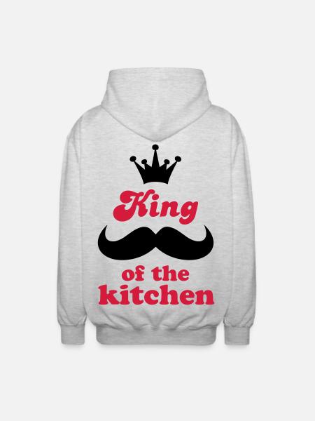 Cooking apron with funny saying - Unisex Hooded Jacket - light heather grey