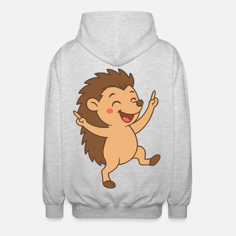 Bébé hérisson dansant petit ami - Veste à capuche unisexe - gris clair chiné