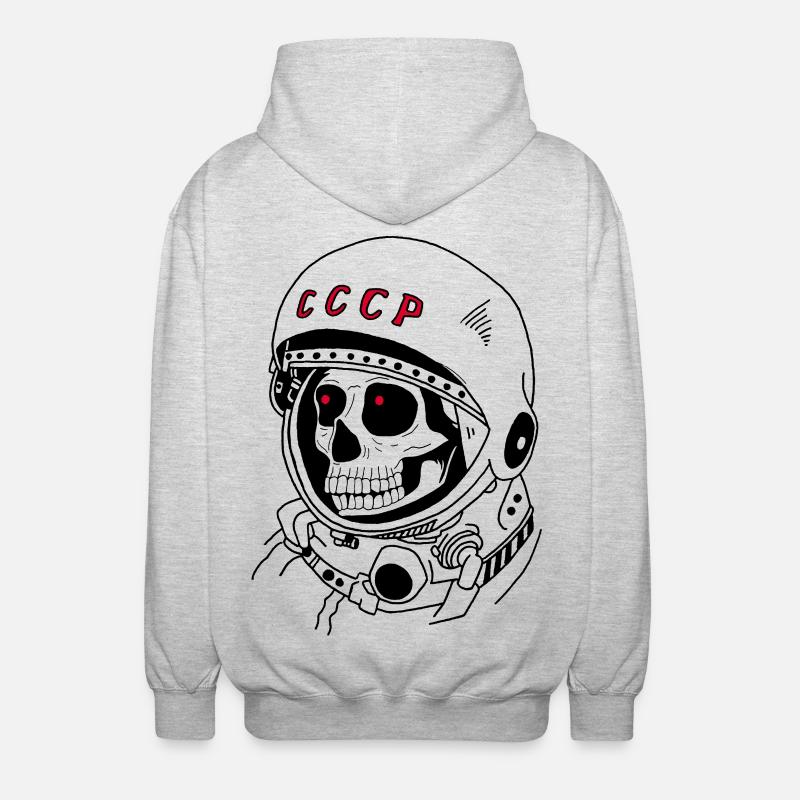 Schädel eines sowjetischen Astronauten - Unisex Kapuzenjacke - Hellgrau meliert