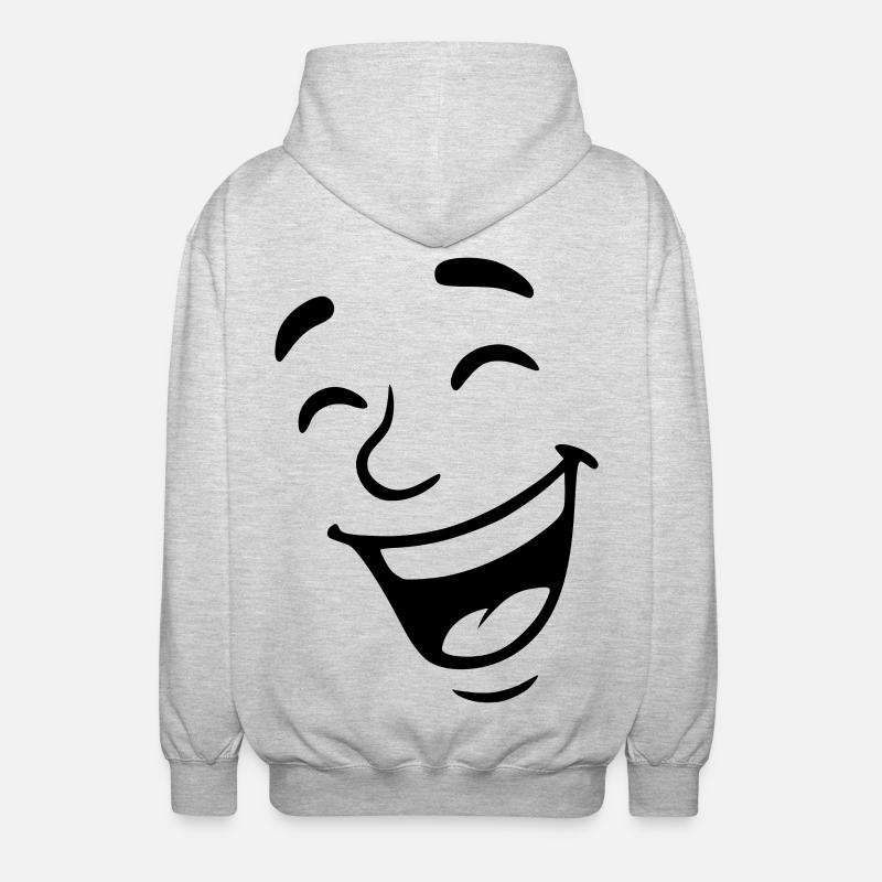 Laughing face - Unisex Hooded Jacket - light heather grey