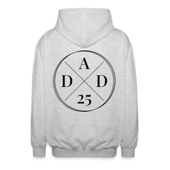 Dad 25 Baby Vater Vatertag Geschenk Papa 2025 - Unisex Kapuzenjacke - Hellgrau meliert - Hinten - AI Model Male 185 light (185cm)