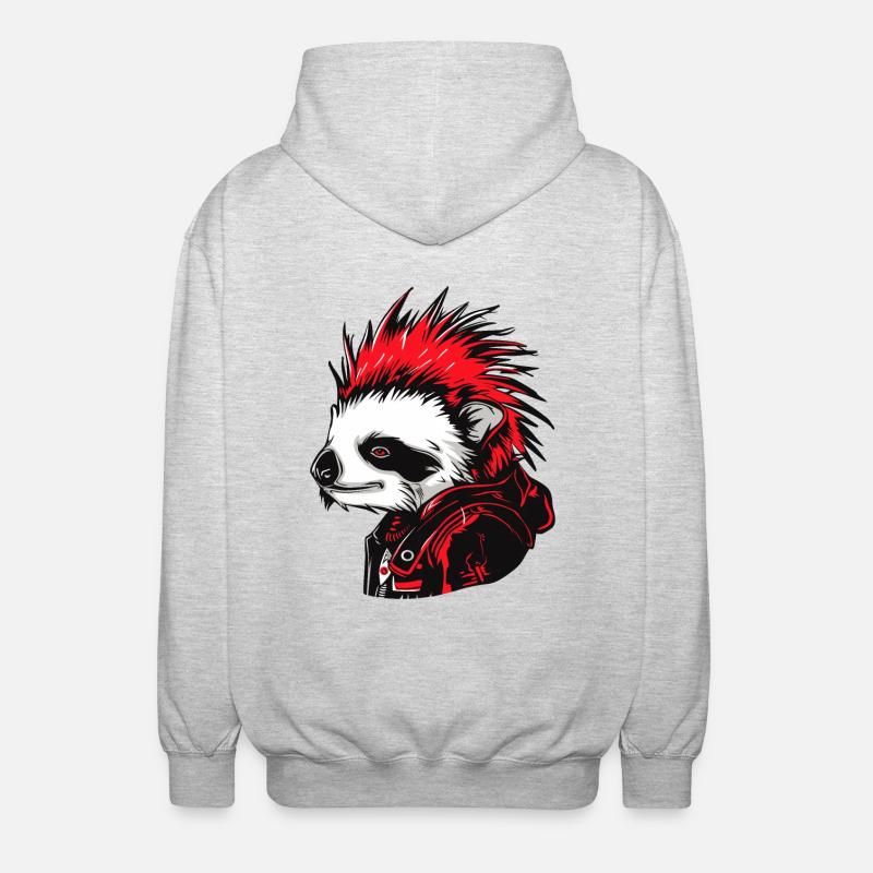 Cool Punk Rock Sloth - Unisex Hooded Jacket - light heather grey