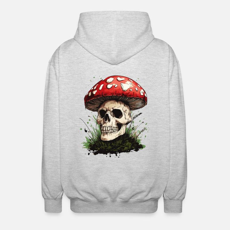 Crâne de champignon - Veste à capuche unisexe - gris clair chiné