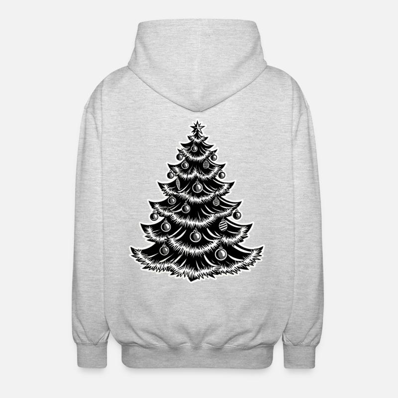 Christmas tree with baubles - Unisex Hooded Jacket - light heather grey