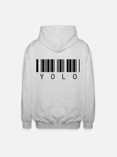 YOLO - You only live once - Unisex Hooded Jacket - light heather grey