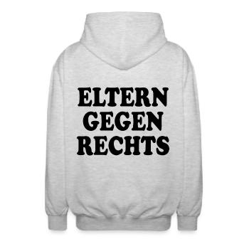 Eltern gegen rechts - Unisex Kapuzenjacke - Hellgrau meliert - Hinten - AI Model Male 185 light (185cm)