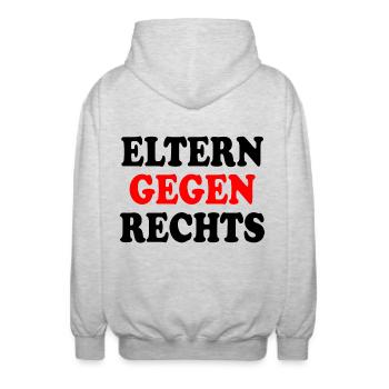 Eltern gegen rechts - Unisex Kapuzenjacke - Hellgrau meliert - Hinten - AI Model Male 185 light (185cm)