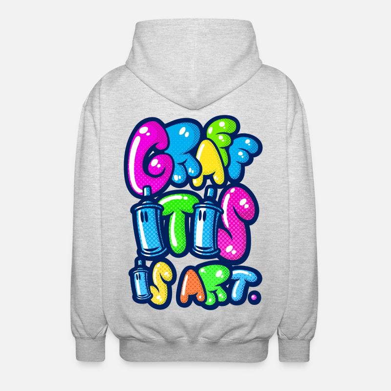 Graffitis Kunst multi - Unisex Kapuzenjacke - Hellgrau meliert