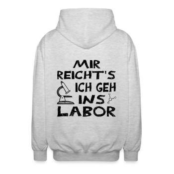 Labor Forschung - Unisex Kapuzenjacke - Hellgrau meliert - Hinten - AI Model Male 185 light (185cm)