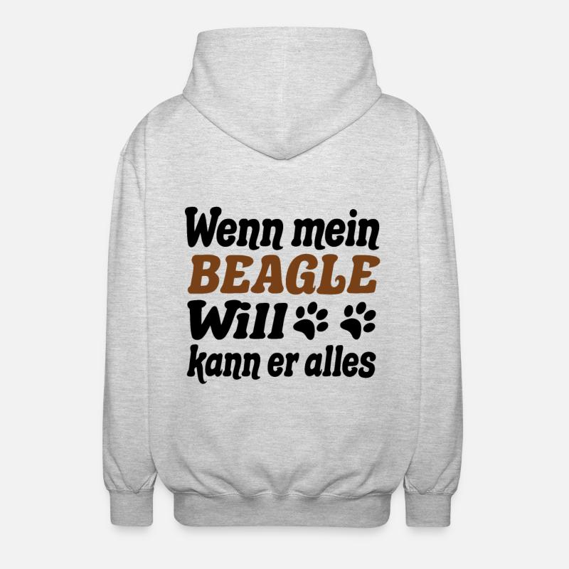 Beagle - Unisex Kapuzenjacke - Hellgrau meliert