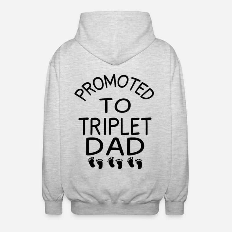 Triplets dad - Unisex Kapuzenjacke - Hellgrau meliert