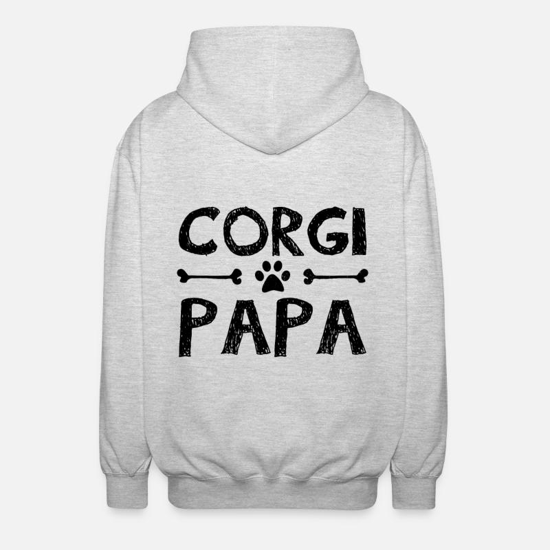 Corgi dad - Unisex Kapuzenjacke - Hellgrau meliert
