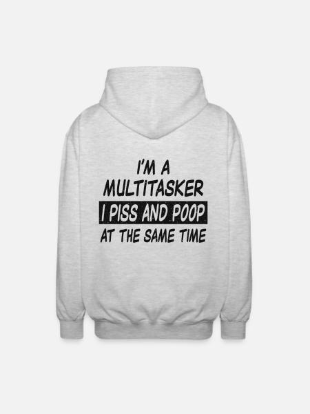 Multitasker piss and poop - Unisex Hooded Jacket - light heather grey