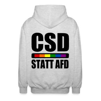 Csd statt afd - Unisex Kapuzenjacke - Hellgrau meliert - Hinten - AI Model Male 185 light (185cm)