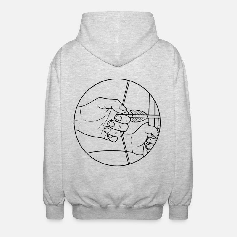 Bogenschießen Bogen Ziel - Unisex Kapuzenjacke - Hellgrau meliert