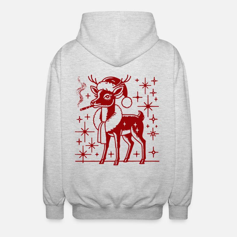 Maman renne de Noël - Veste à capuche unisexe - gris clair chiné