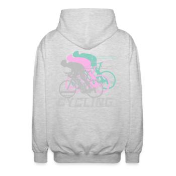 Cycling - Faded - Unisex Hooded Jacket - light heather grey - Back - AI Model Male 185 light (185cm)