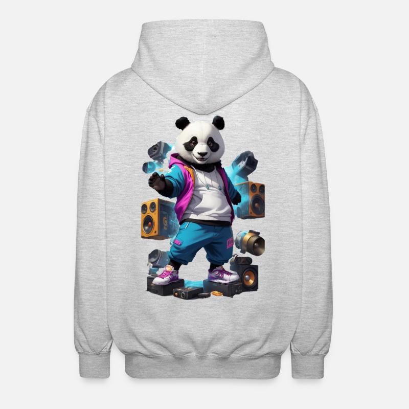 Breakdance Panda - Veste à capuche unisexe - gris clair chiné