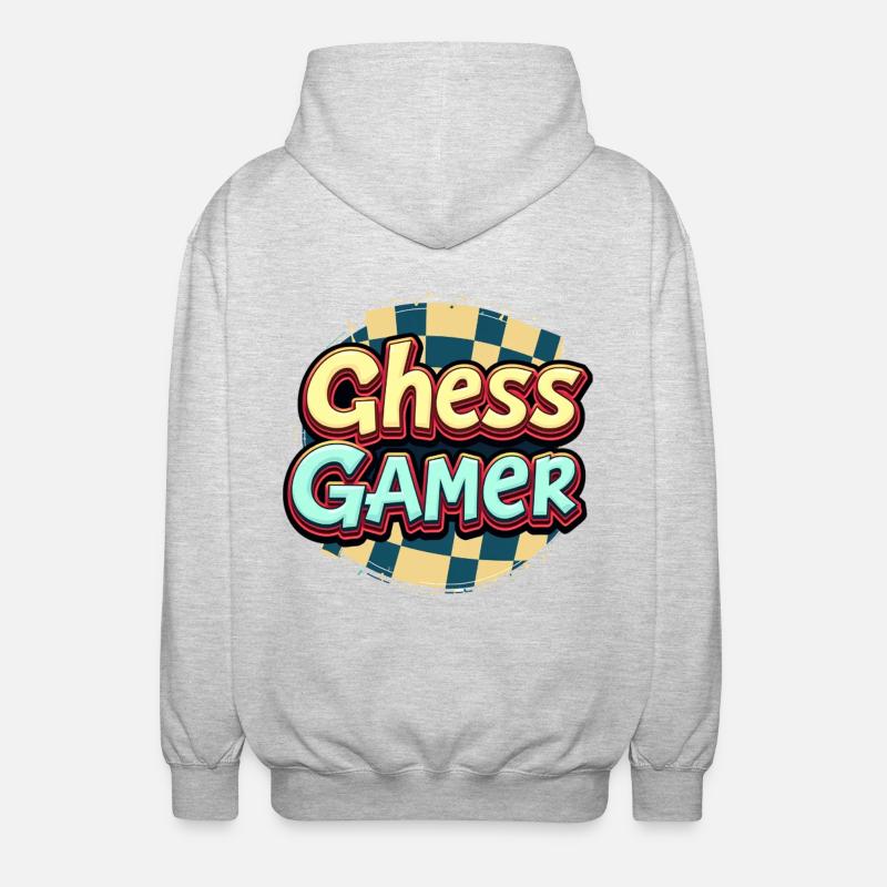 Schach - Joueur d’échecs - Veste à capuche unisexe - gris clair chiné