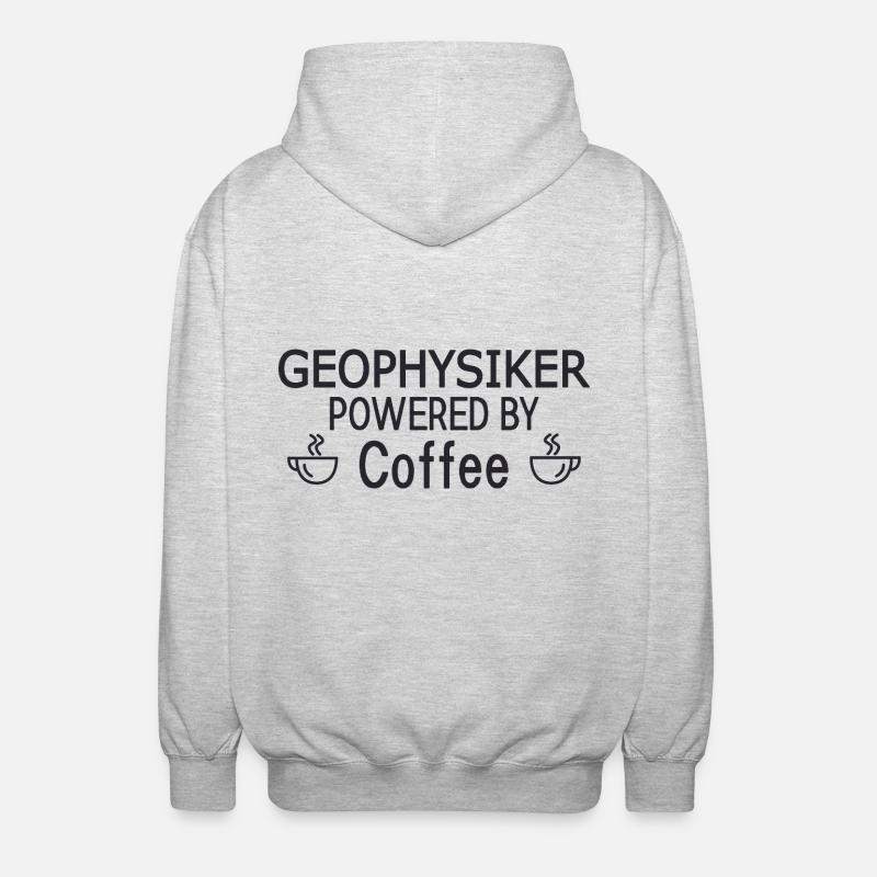 Geophysicist Powered By Coffee Geophysics - Unisex Hooded Jacket - light heather grey