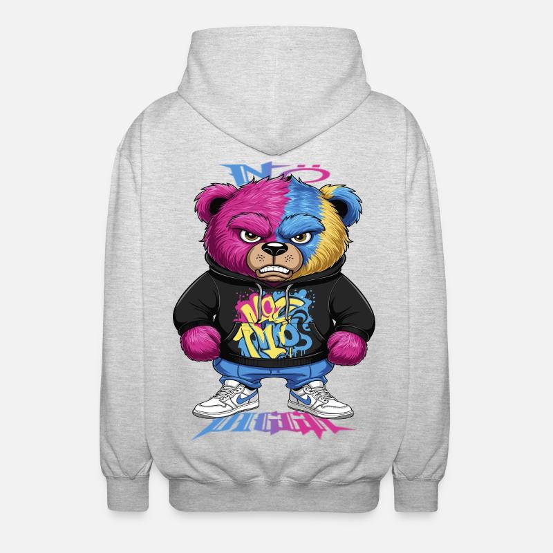 Grummelige Bär - Unisex Kapuzenjacke - Hellgrau meliert
