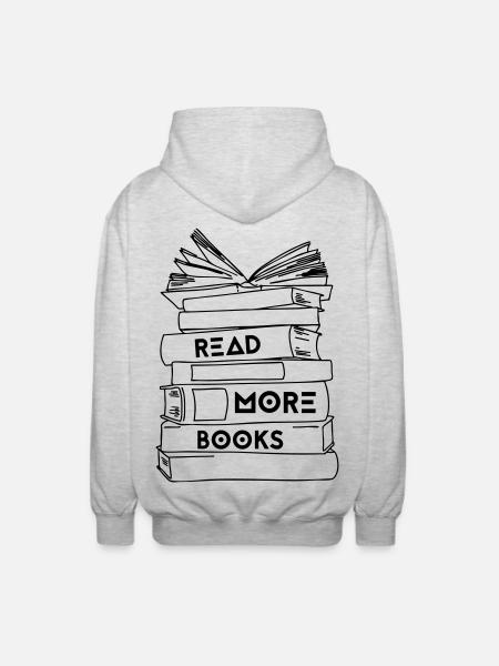 Read More Books - Colour - Unisex Hooded Jacket - light heather grey