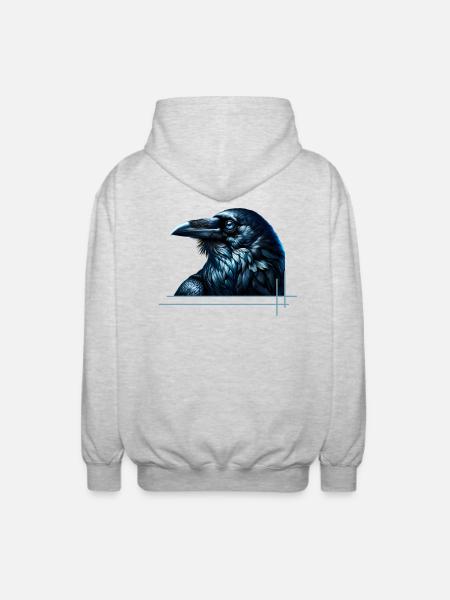 The Raven's Mystery - Unisex Hooded Jacket - light heather grey