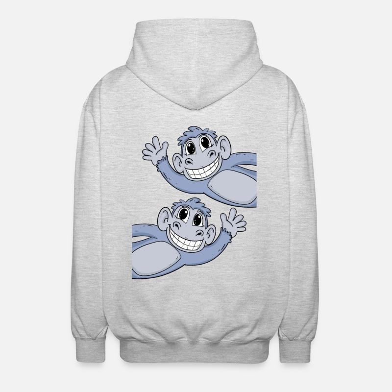 Monkey Monkeys - Unisex Hooded Jacket - light heather grey