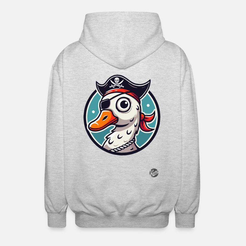 Oie pirate avec cache-œil - Veste à capuche unisexe - gris clair chiné