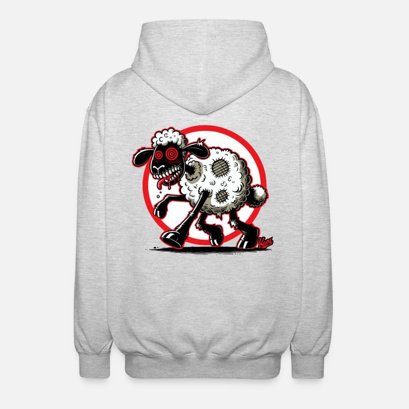 Schere das Zombie-Schaf! - Unisex Kapuzenjacke - Hellgrau meliert