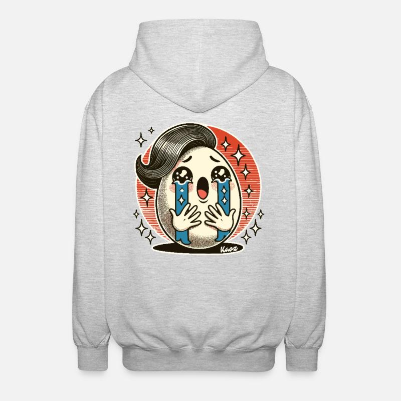 Funny Big Drama Egg - Unisex Hooded Jacket - light heather grey