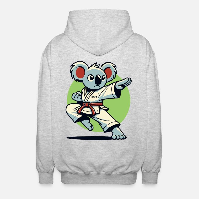 Karate-Koala – Kung-Fu-Kämpfer - Unisex Kapuzenjacke - Hellgrau meliert