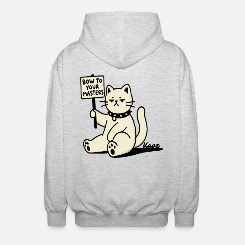 Sarkastisk protest katt – pilbåge! - Luvjacka unisex - ljusgråmelerad