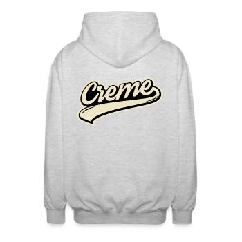 Creme steigt immer nach oben - Unisex Kapuzenjacke - Hellgrau meliert - Hinten - AI Model Male 185 light (185cm)