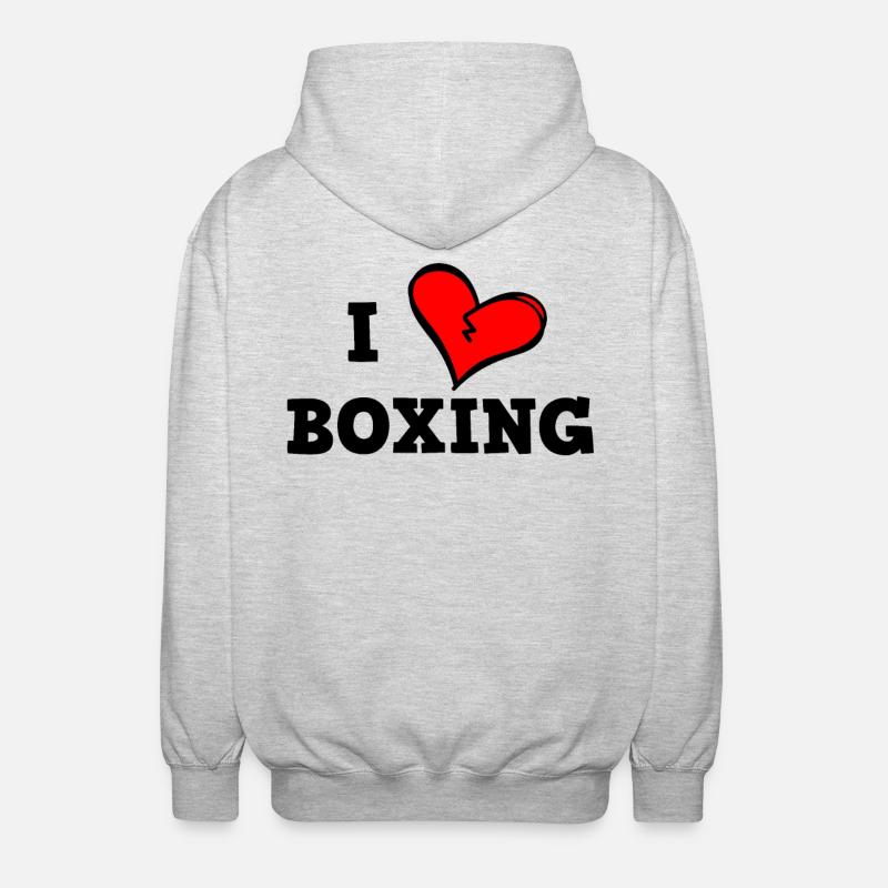 J’adore la boxe - Veste à capuche unisexe - gris clair chiné