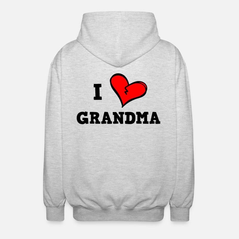 J’aime grand-mère - Veste à capuche unisexe - gris clair chiné