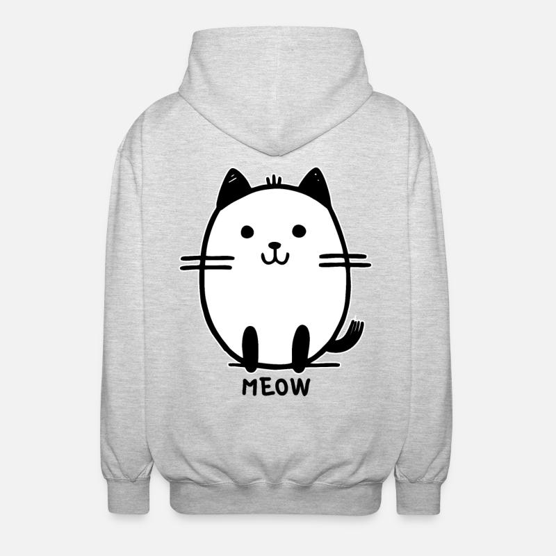 mignon dessin animé miaou chat - Veste à capuche unisexe - gris clair chiné